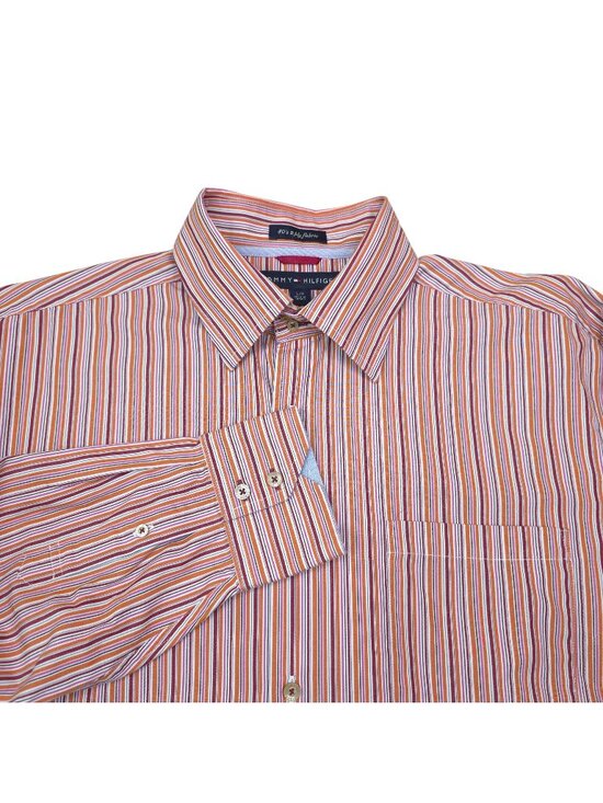 Tommy Hilfiger Other - Tommy Hilfiger Mens Long Sleeve Striped Button-Up Shirt Large Cotton Multicolor